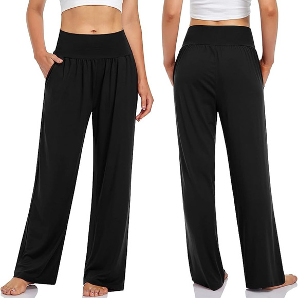 Soft & Cozy Other - Soft & Cozy Loungewear NWT Black Wide Leg High Waist Lounge Palazzo Pants
